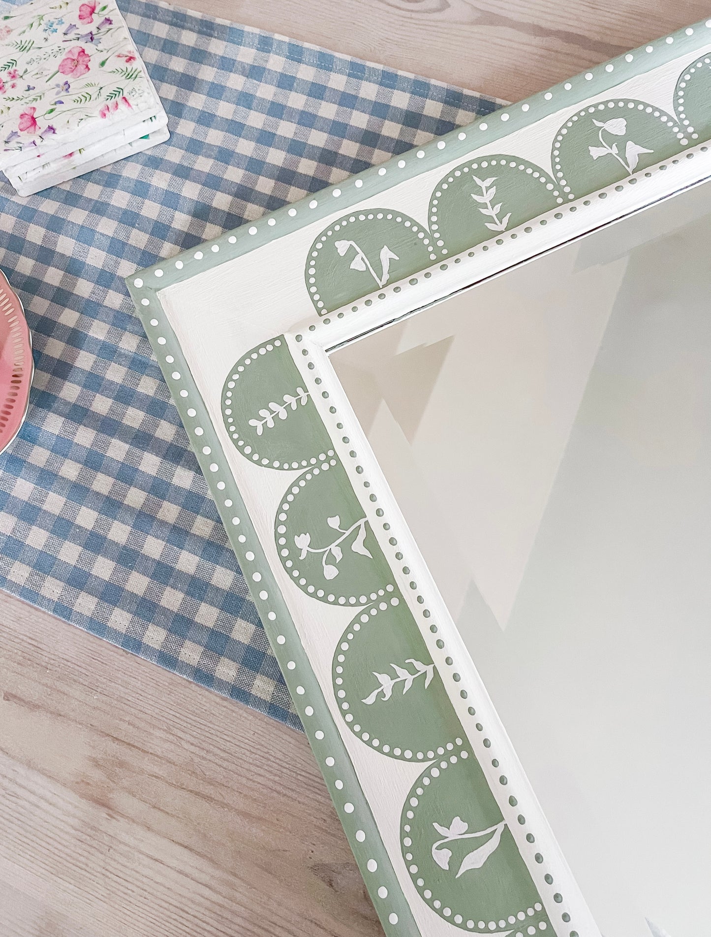 Hand Painted Floral Mirror