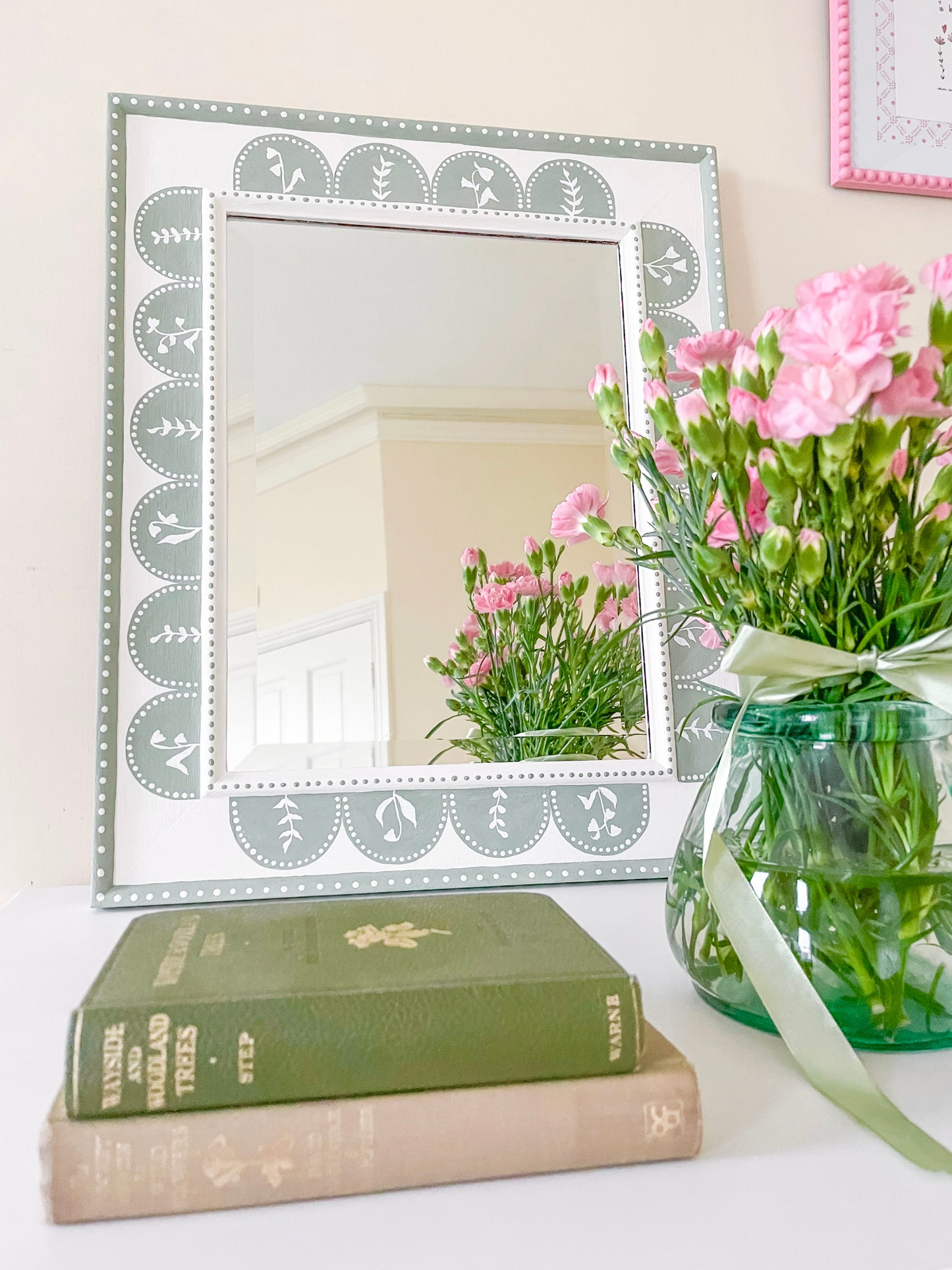 Hand Painted Floral Mirror