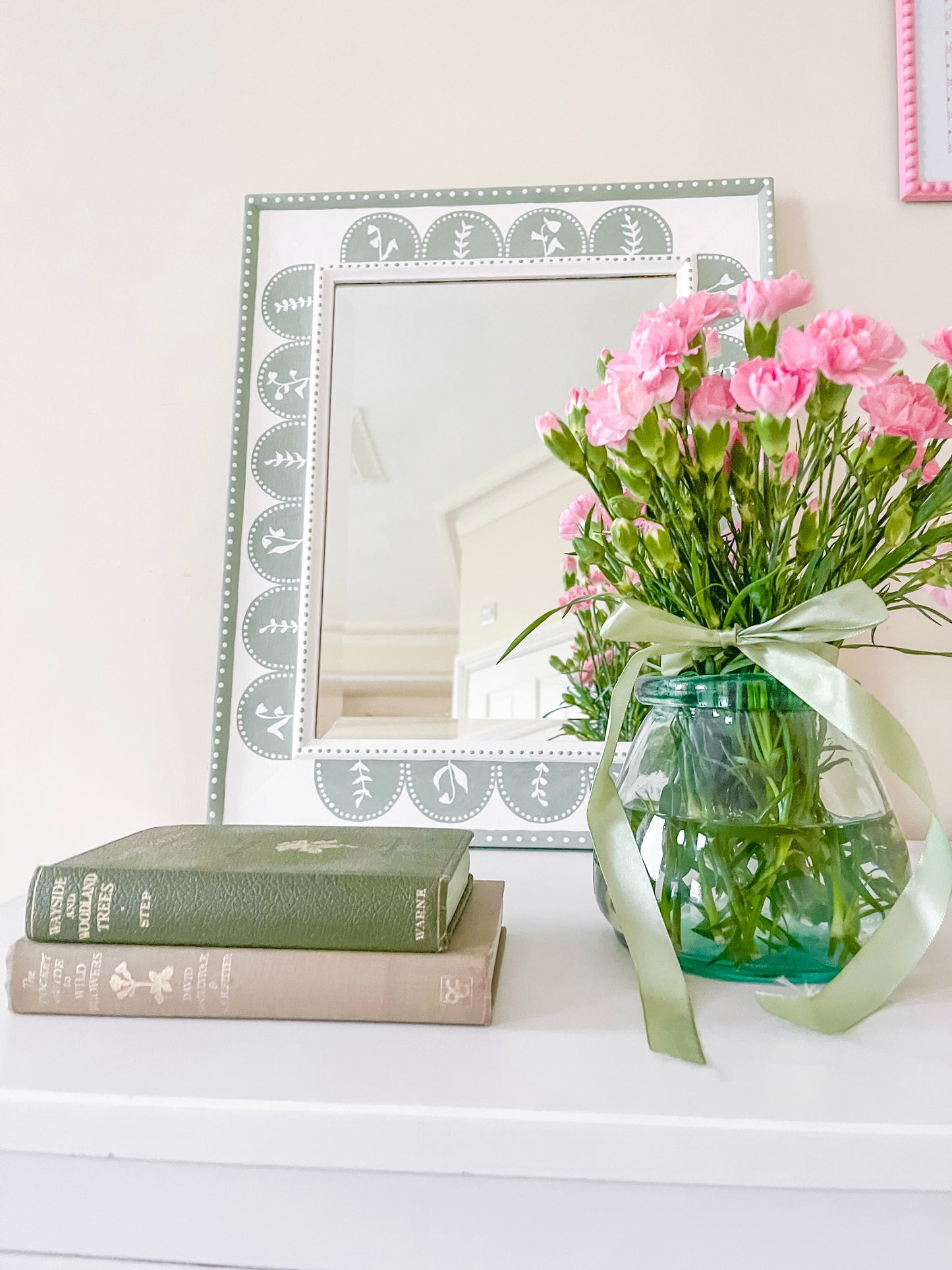 Hand Painted Floral Mirror