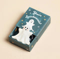 Ceramic ghost keepsake token presented in a colourful matchbox with the message “You’re Spooktacular”.