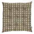 Square brown seat pad cushion with an all-over cream and blush lily floral pattern.